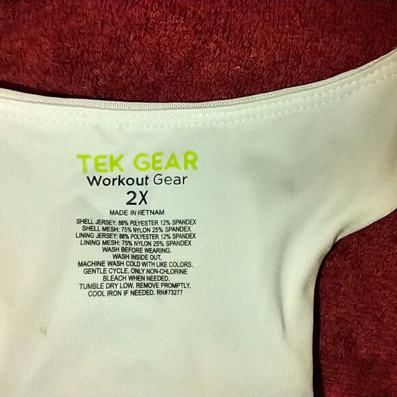 2X Tek Gear Workout Gear White Zip Up Sports Bra - Picture 2 of 3
